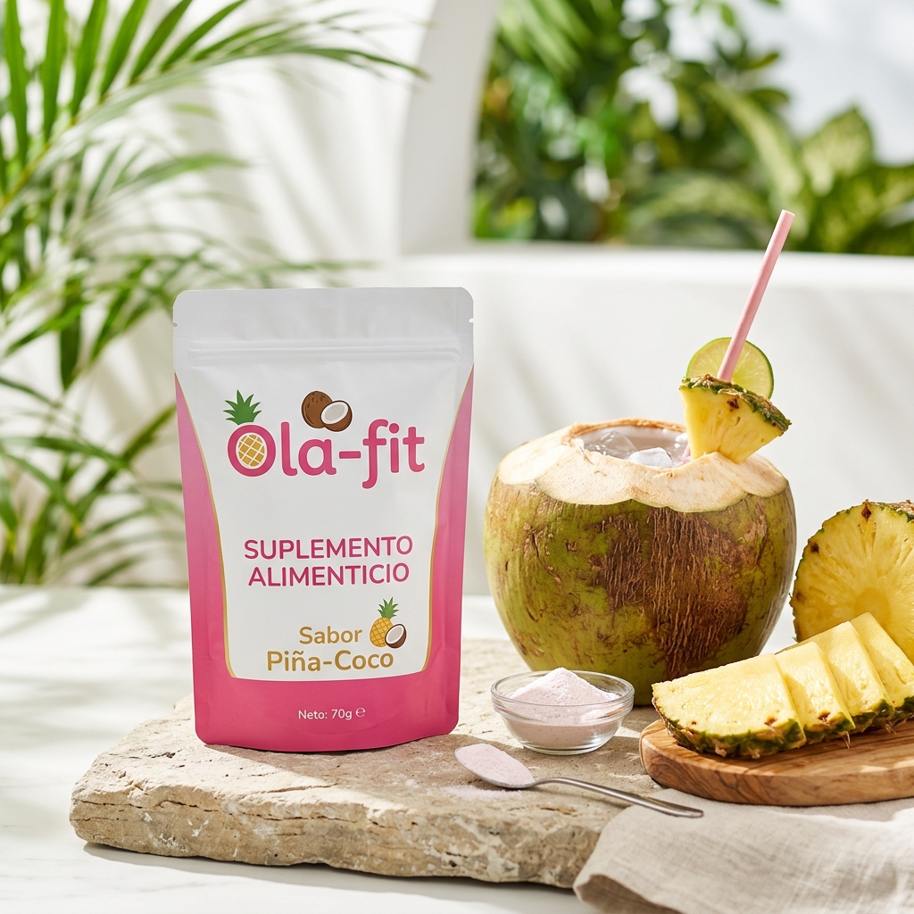 Ola-fit Suplemento Alimenticio Sabor Piña-Coco 70g Nuevo Diseño